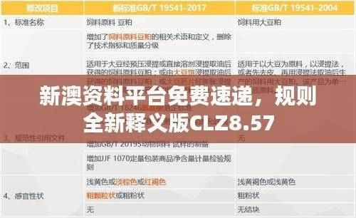 新澳资料平台免费速递,规则全新释义版CLZ8.57