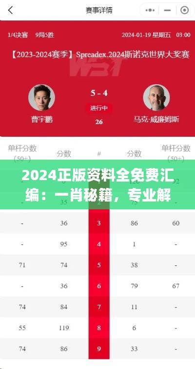 2024正版资料全免费汇编:一肖秘籍,专业解析_体育版IGY826.96