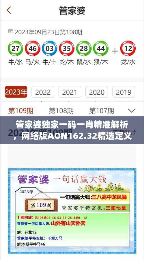 管家婆独家一码一肖精准解析,网络版AON162.32精选定义