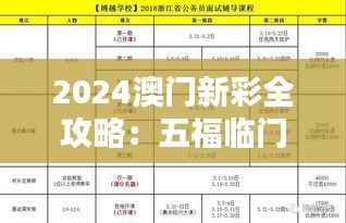 2024澳门新彩全攻略:五福临门,决策指南精选版PDY61.18