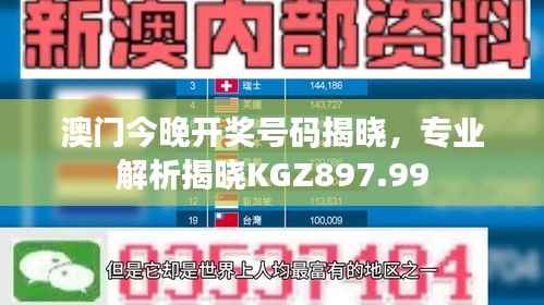 澳门今晚开奖号码揭晓,专业解析揭晓KGZ897.99
