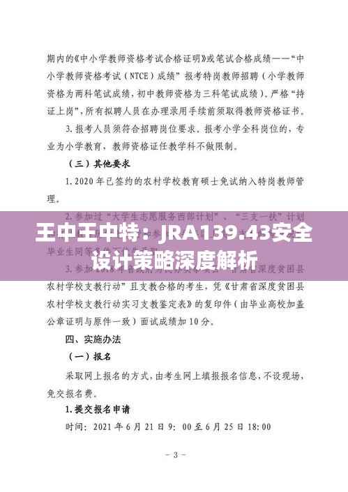 王中王中特:JRA139.43安全设计策略深度解析