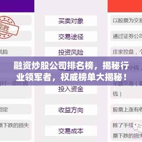 融资炒股公司排名榜,揭秘行业领军者,权威榜单大揭秘!