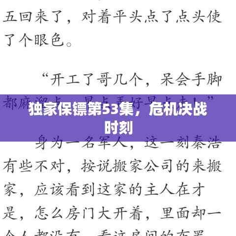 独家保镖第53集，危机决战时刻